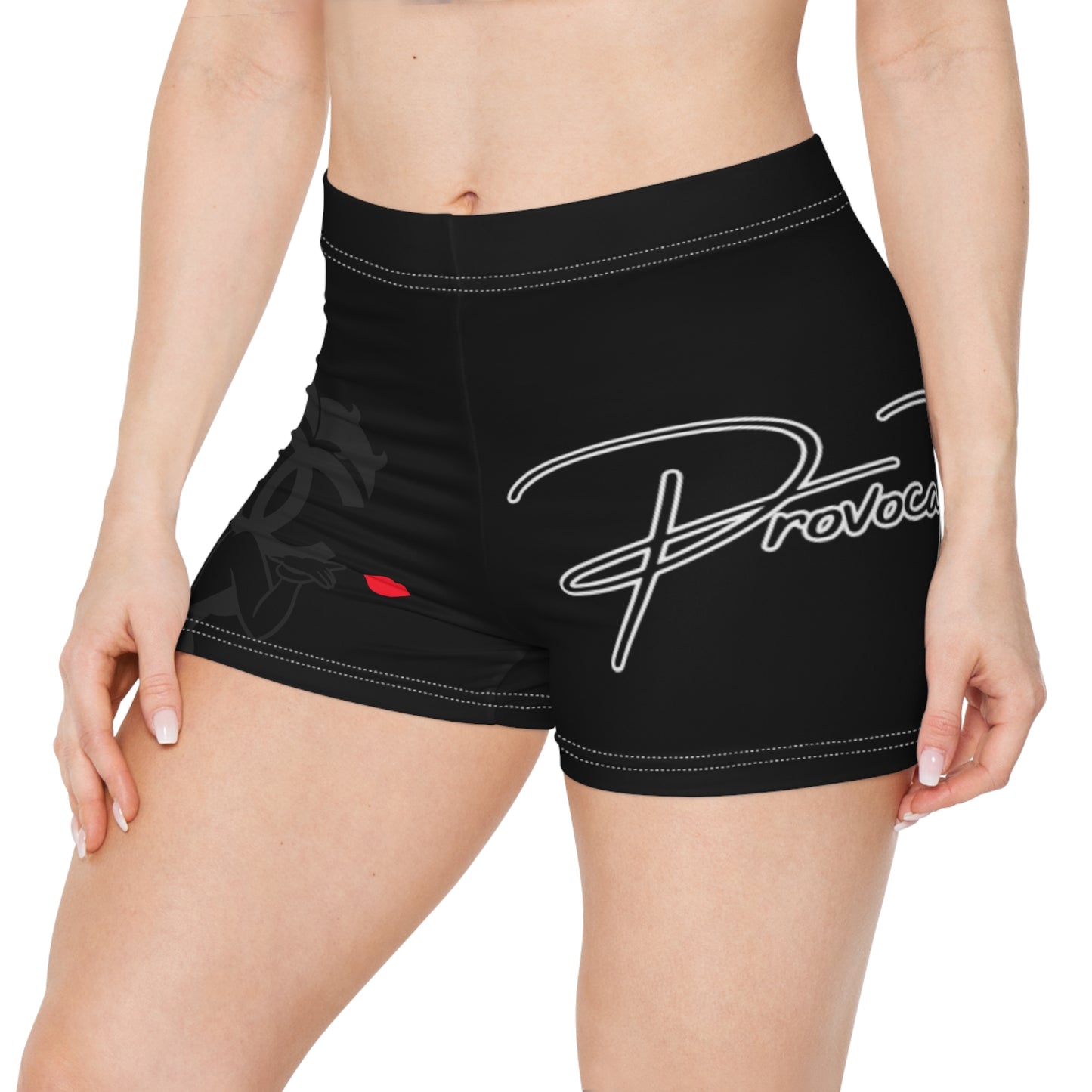 Women's Shorts with Sassy Bold Lip Design