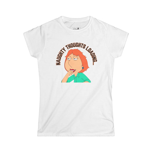 Naughty Thoughts Loading Tee, Funny T-Shirt, Casual Top, Gift for Her, Women's Humor Shirt, Comedy Apparel
